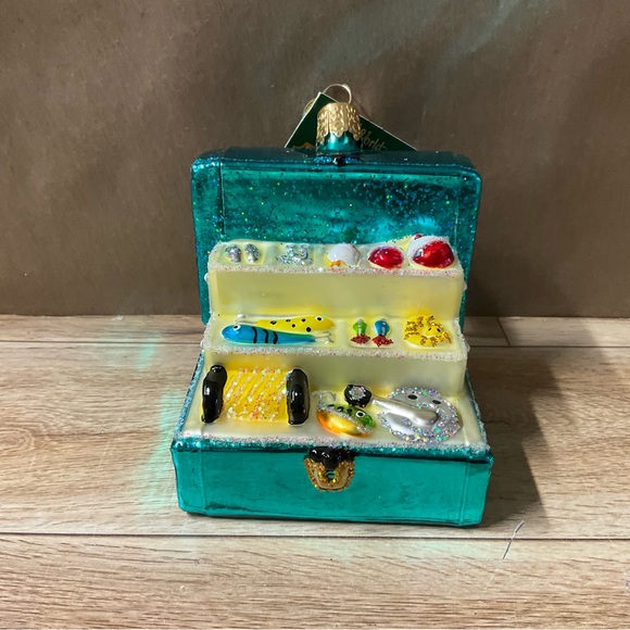 New Old World Christmas Tackle Box Tree Ornament Glass Hanging Fisherman Fishing - Picture 1 of 11